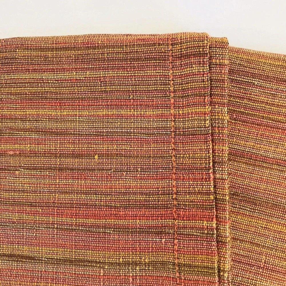 NEW Pier 1 Imports Set (6) Striped Cloth Table Napkins Holiday Red Orange